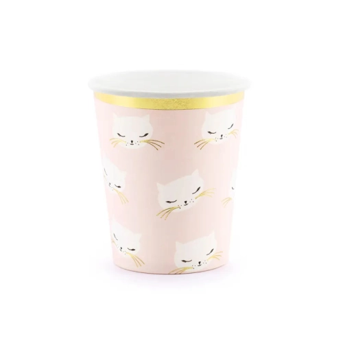 Pahare din hârtie Motif Pisică 200 ml, 6 buc.