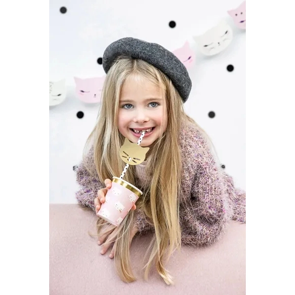 Pahare din hârtie Motif Pisică 200 ml, 6 buc.