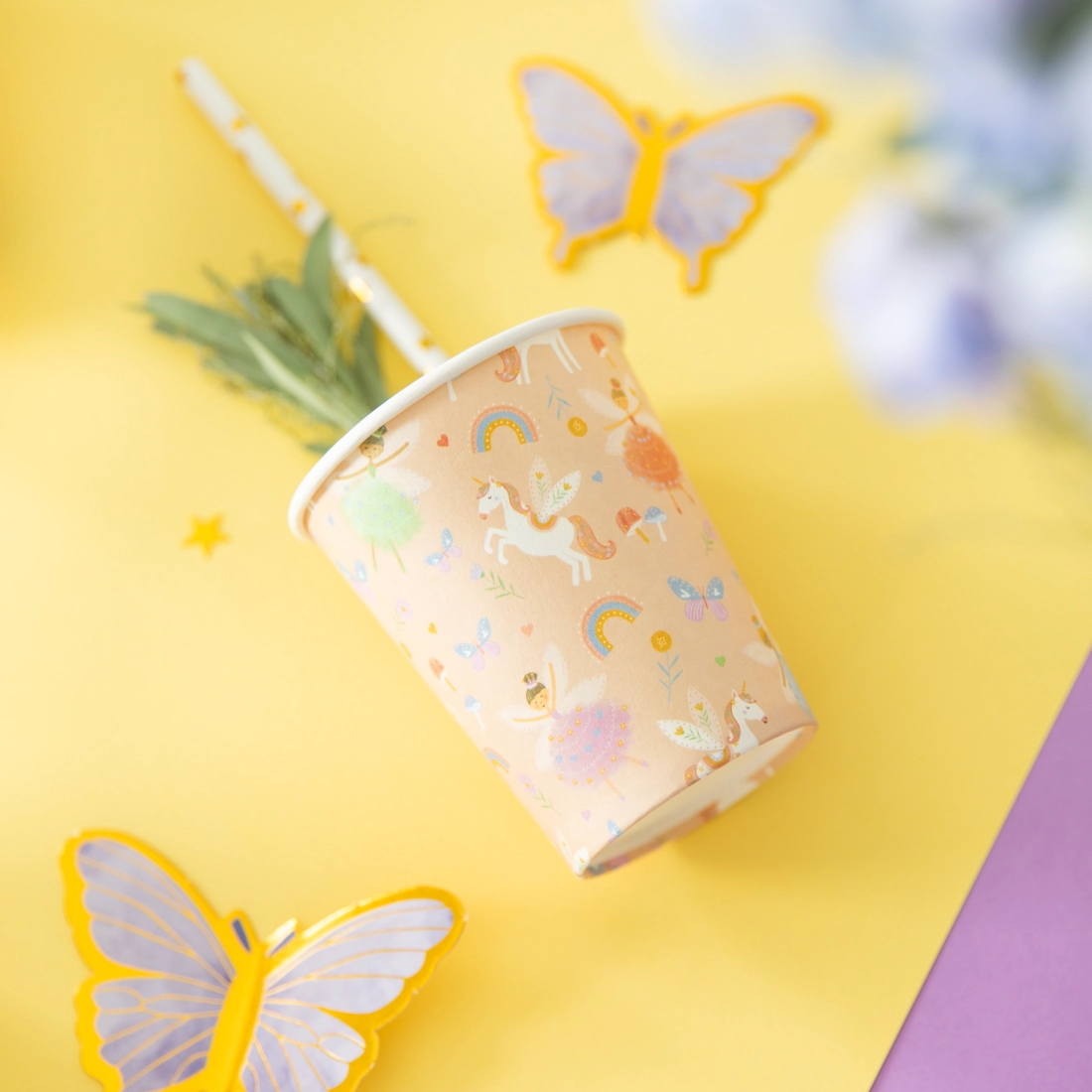 Papírpoharak Hercegnők és Egyszarvúk 220 ml, 6 db