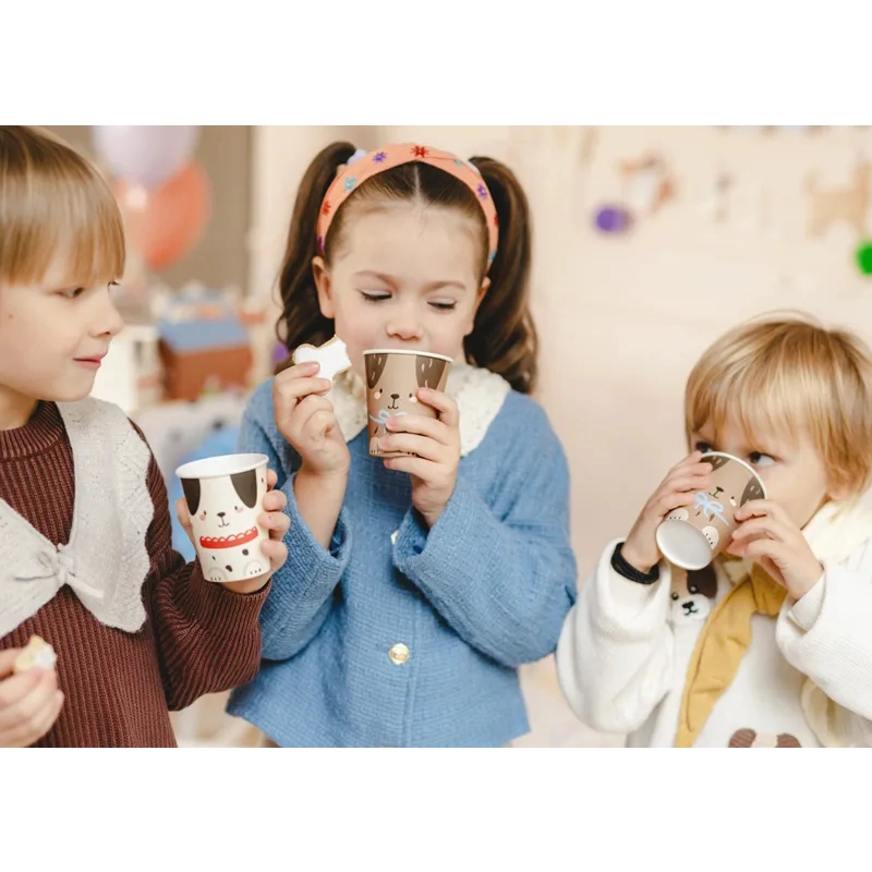 Pahare de hârtie cu cățel, mix, 220 ml, 6 buc.