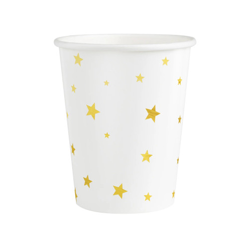 Papírpoharak arany csillagokkal, 220 ml, 6 db Papírpoharak arany csillagokkal, 220 ml, 6 db