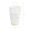 Pahare din hârtie cu stele aurii 220 ml, 6 buc.