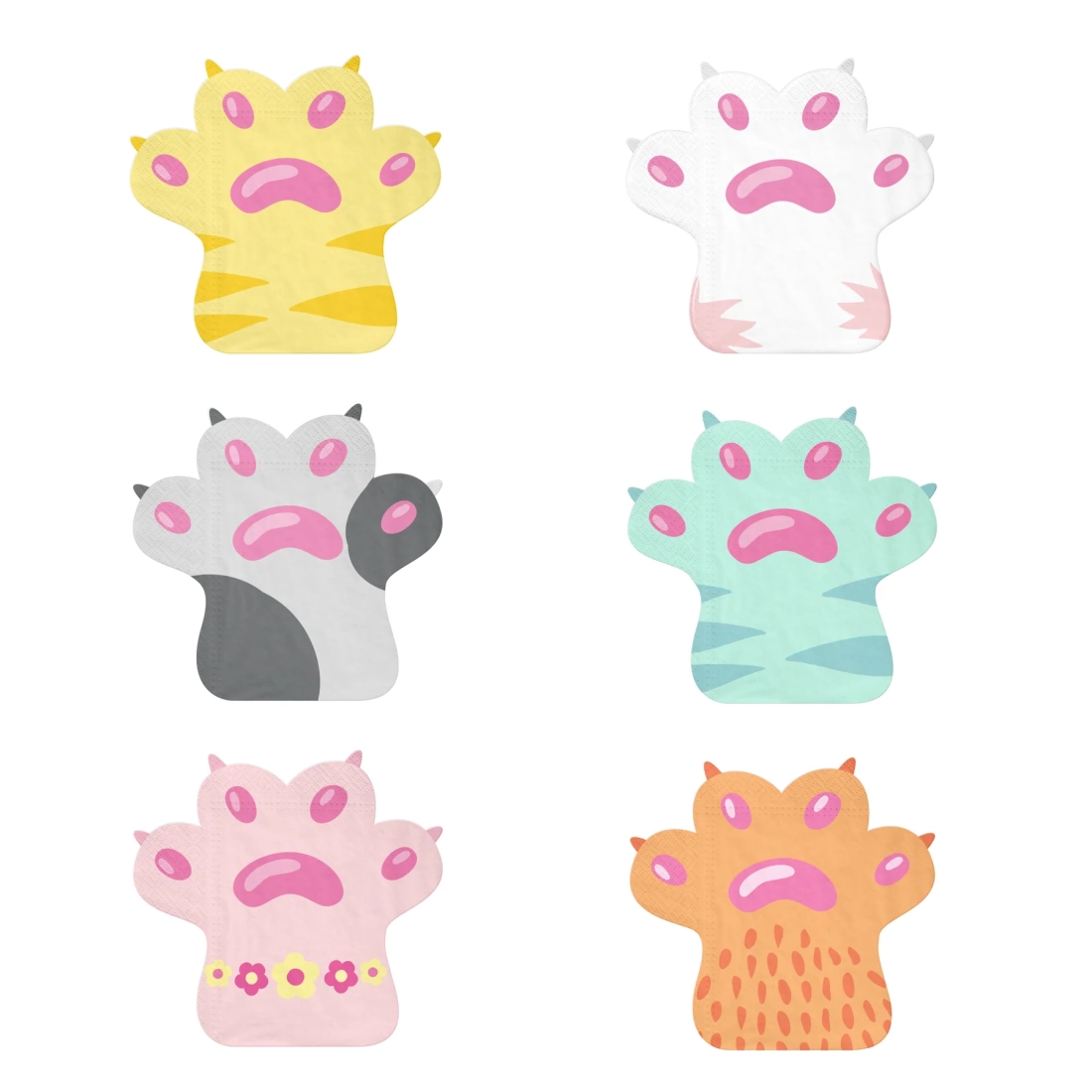 Șervețele din hârtie cu lăbuțe de pisică, 12 buc.