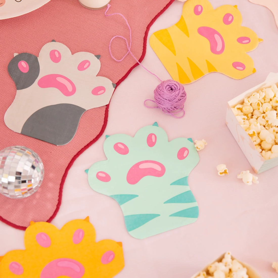 Șervețele din hârtie cu lăbuțe de pisică, 12 buc.