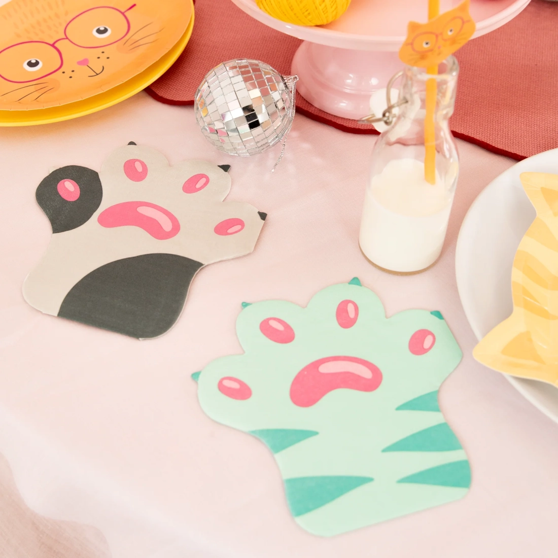 Șervețele din hârtie cu lăbuțe de pisică, 12 buc.