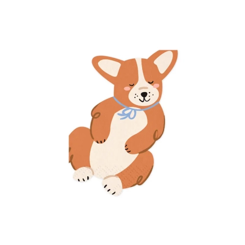 Папирени салфетки кученце Corgi 12 бр.