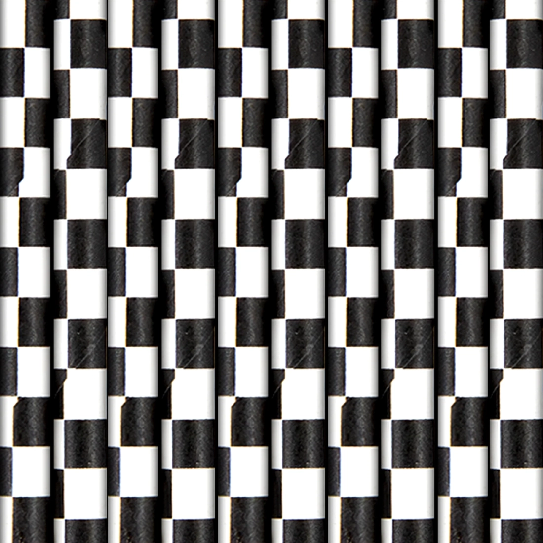 Papír szívószálak, fekete-fehér, 10 db