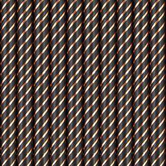 Papirnate slamice črne z rožnato-zlatimi črtami, 10 kosov