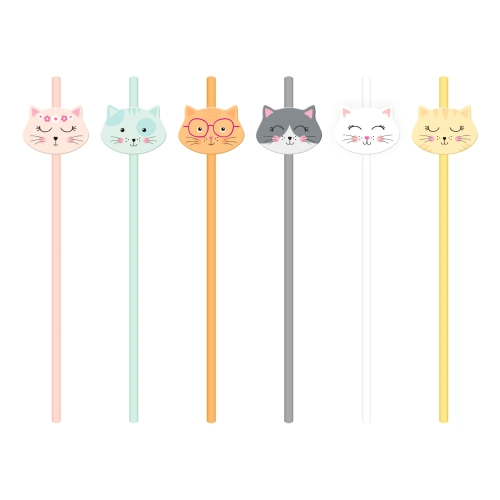 Papirnate slamice Mačice 19,5 cm, set 6 kosov