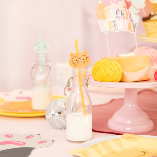 Papirnate slamice Mačice 19,5 cm, set 6 kosov