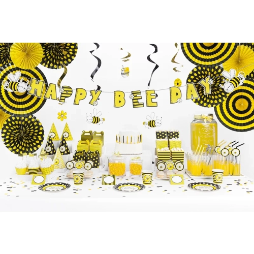 Papirnate slamice črno-bele črte 19,5 cm – paket 10 kosov