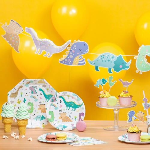 Papírtányérok Dinoszaurusz, 6 db