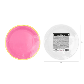 Papirnati krožniki fuksija Classic Gold 18 cm – 6 kosov