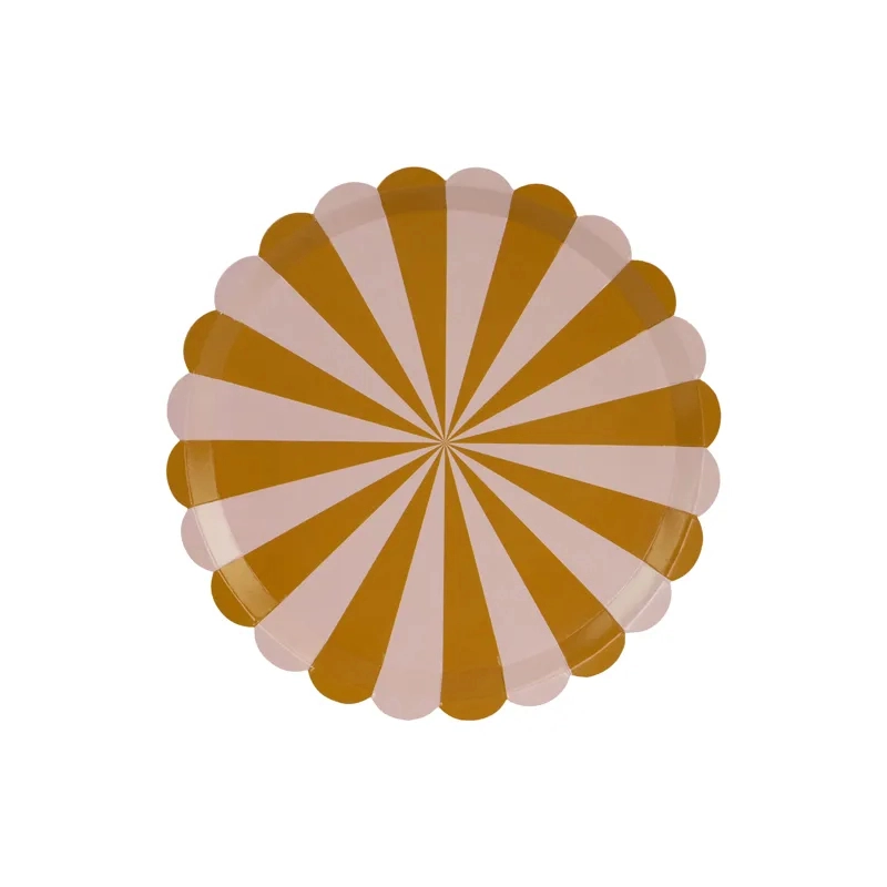 Farfurii din hârtie maro, mix, 21 cm, 6 buc.