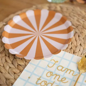 Papirnati krožniki rjavi mix, 21 cm, 6 kosov