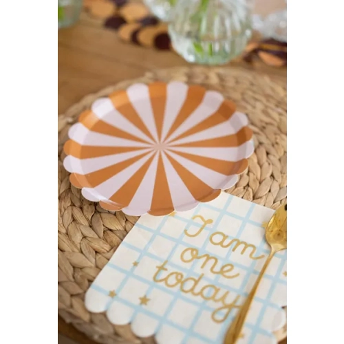 Farfurii din hârtie maro, mix, 21 cm, 6 buc.