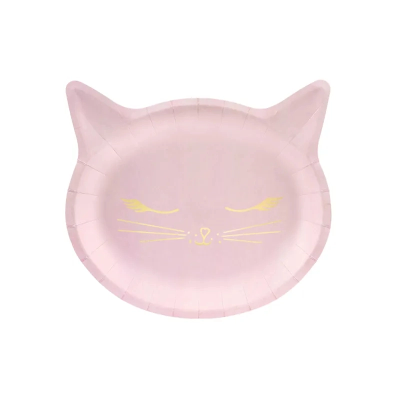 Farfurii din hârtie „Pisică”, 22 x 2 cm, 6 buc.