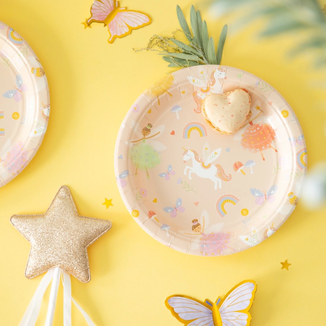 Farfurii din hârtie Princesses & Unicorns, 18 cm, 6 buc.