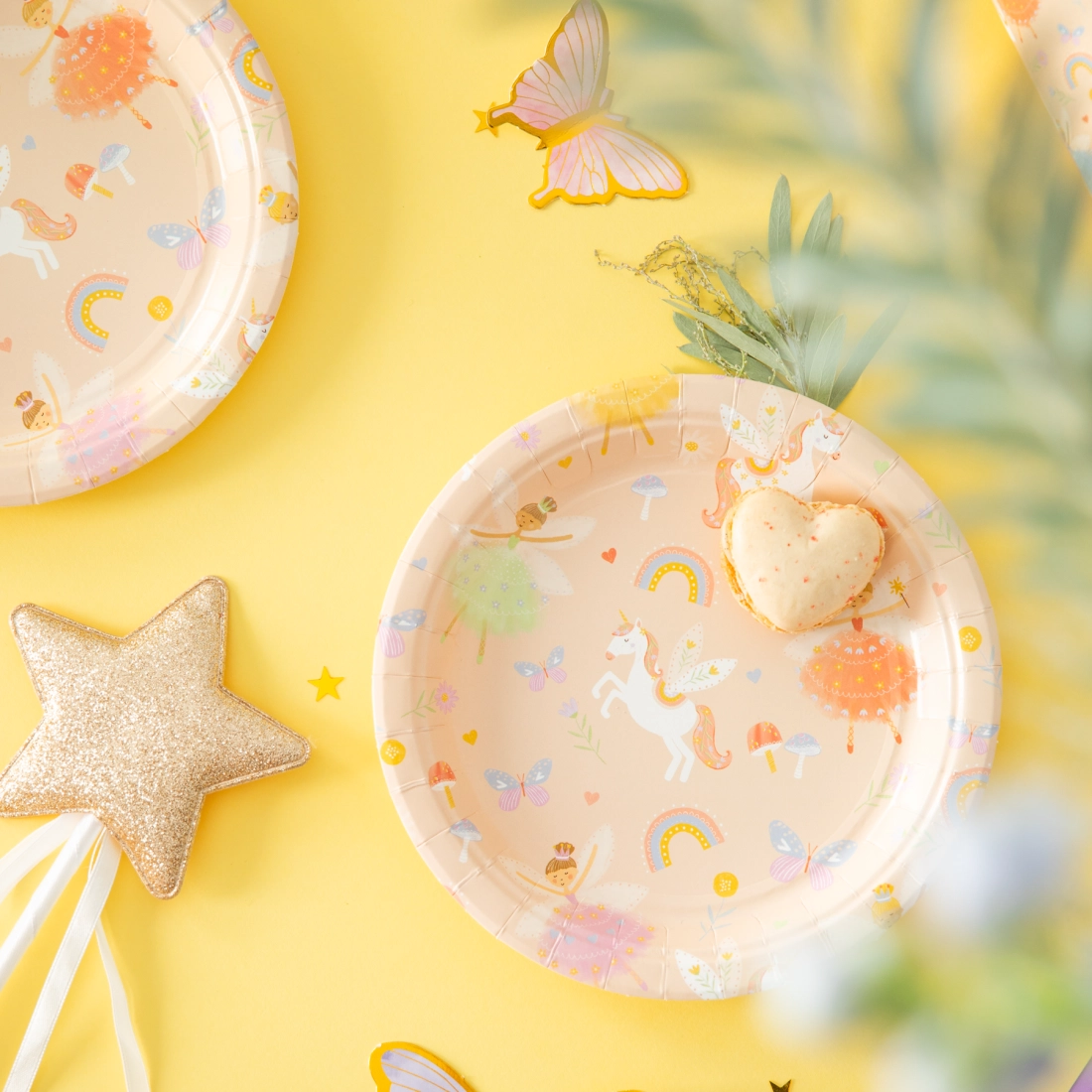Farfurii din hârtie Princesses & Unicorns, 18 cm, 6 buc.