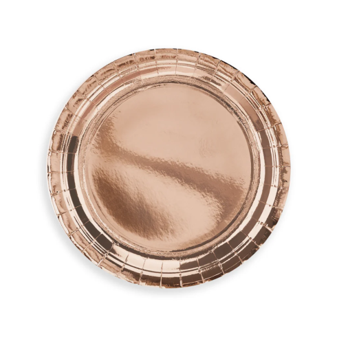 Papierové taniere rose gold 23 cm – 6 ks