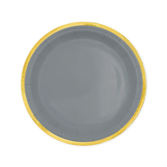 Sivi papirnati krožniki Classic Gold 18 cm – 6 kosov