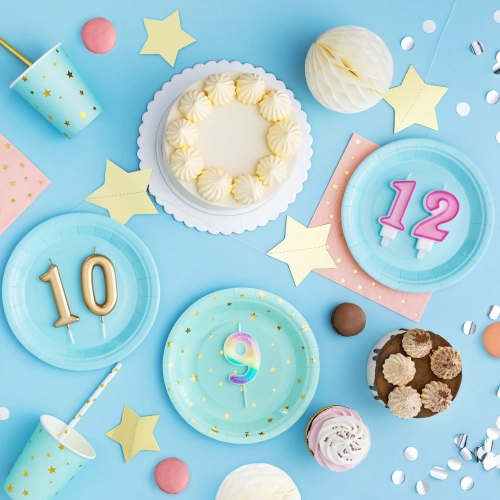 Farfurii din hârtie, turcoaz, 18 cm – 6 buc.