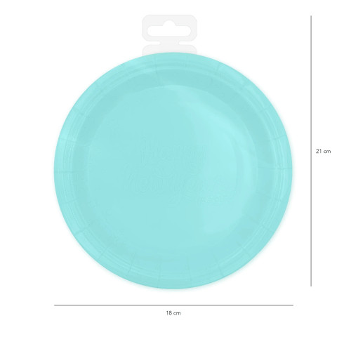 Türkiz papírtányérok, 18 cm – 6 db Türkiz papírtányérok, 18 cm – 6 db