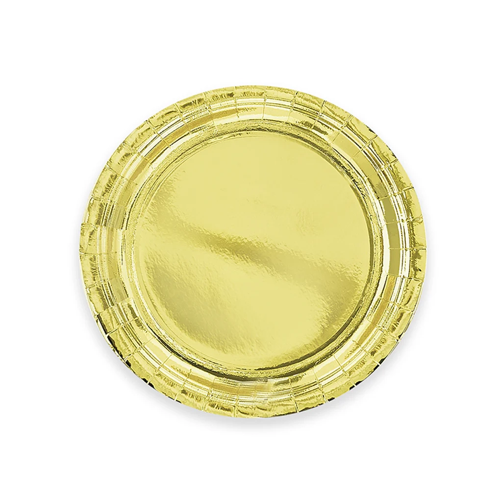 Farfurii din hârtie aurii, mici, 18 cm, 6 buc.