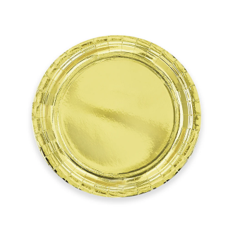 Papirnati krožniki zlati, 23 cm, veliki, 6 kosov