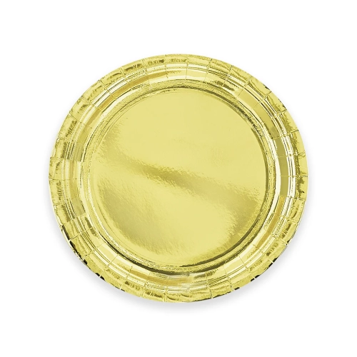 Zlatni papirnati tanjuri 23 cm, veliki, 6 kom