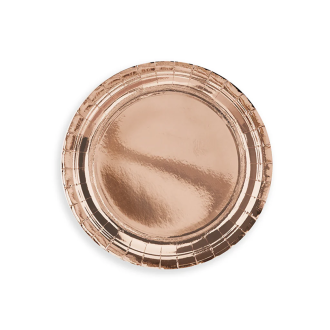 Papirnati krožniki rose gold 18 cm, 6 kosov
