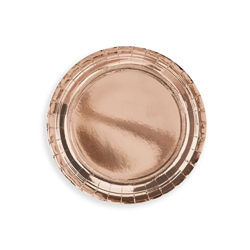 Farfurii din hârtie rose gold, 18 cm, 6 buc.