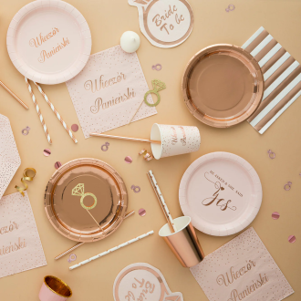 Papirnati krožniki rose gold 18 cm, 6 kosov