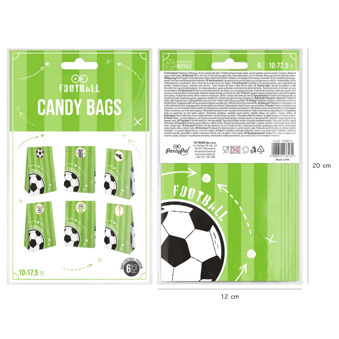 Focis papírzacskók édességekhez, 6 db