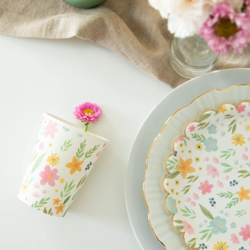 Pahare din hârtie cu flori de câmp 270 ml – set 6 buc.