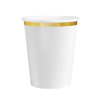 Papirnat kozarec s klasičnim zlatim trakom Classic Gold 220 ml, komplet 6 kosov