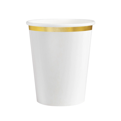 Papír pohár arany csíkkal Classic Gold 220 ml, 6 db készlet Papír pohár arany csíkkal Classic Gold 220 ml, 6 db készlet