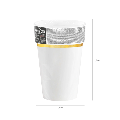 Papír pohár arany csíkkal Classic Gold 220 ml, 6 db készlet Papír pohár arany csíkkal Classic Gold 220 ml, 6 db készlet