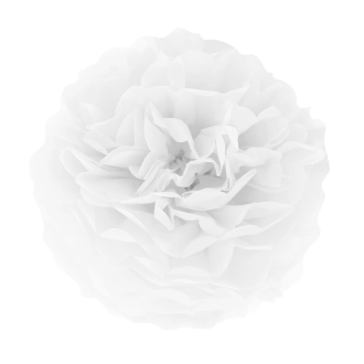 Papirnati pompon 25 cm – bel