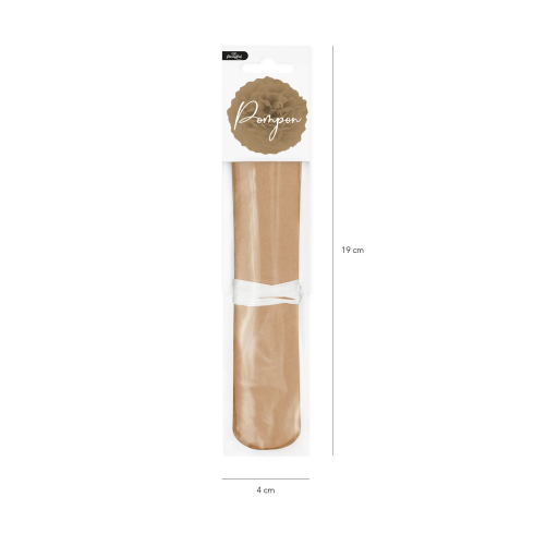 Papír pompon – barna, 15 cm Papír pompon – barna, 15 cm
