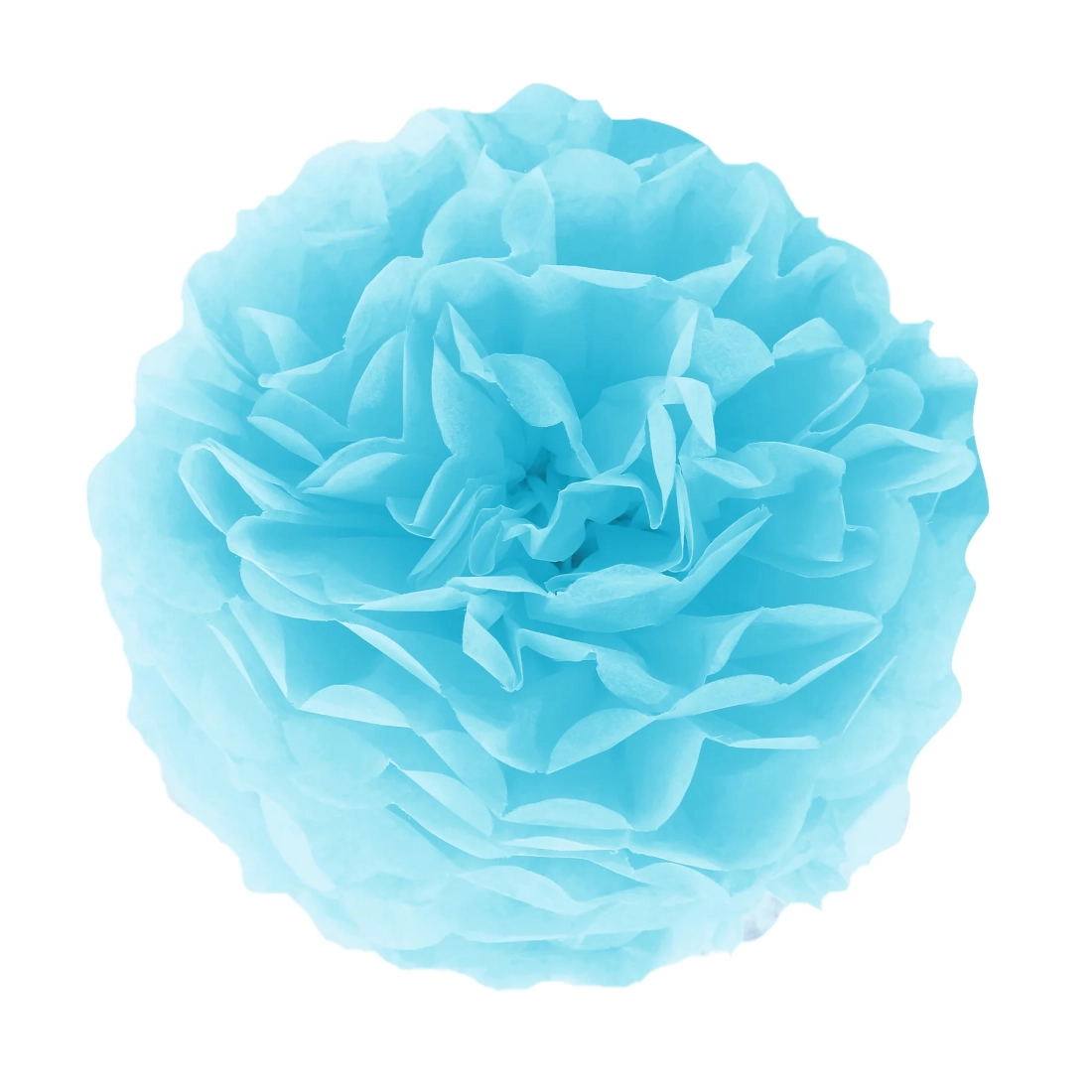 Papír pompom – kék, 15 cm