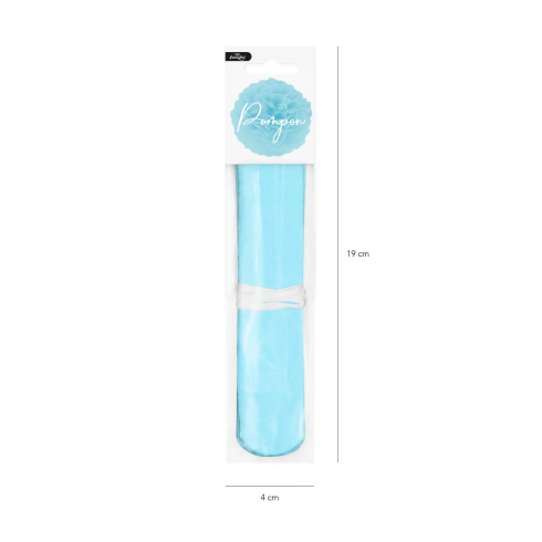Papír pompom – kék, 15 cm Papír pompom – kék, 15 cm