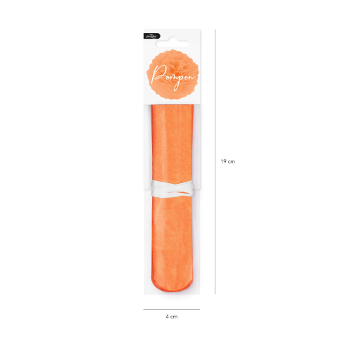 Papír pompom – narancssárga, 15 cm Papír pompom – narancssárga, 15 cm
