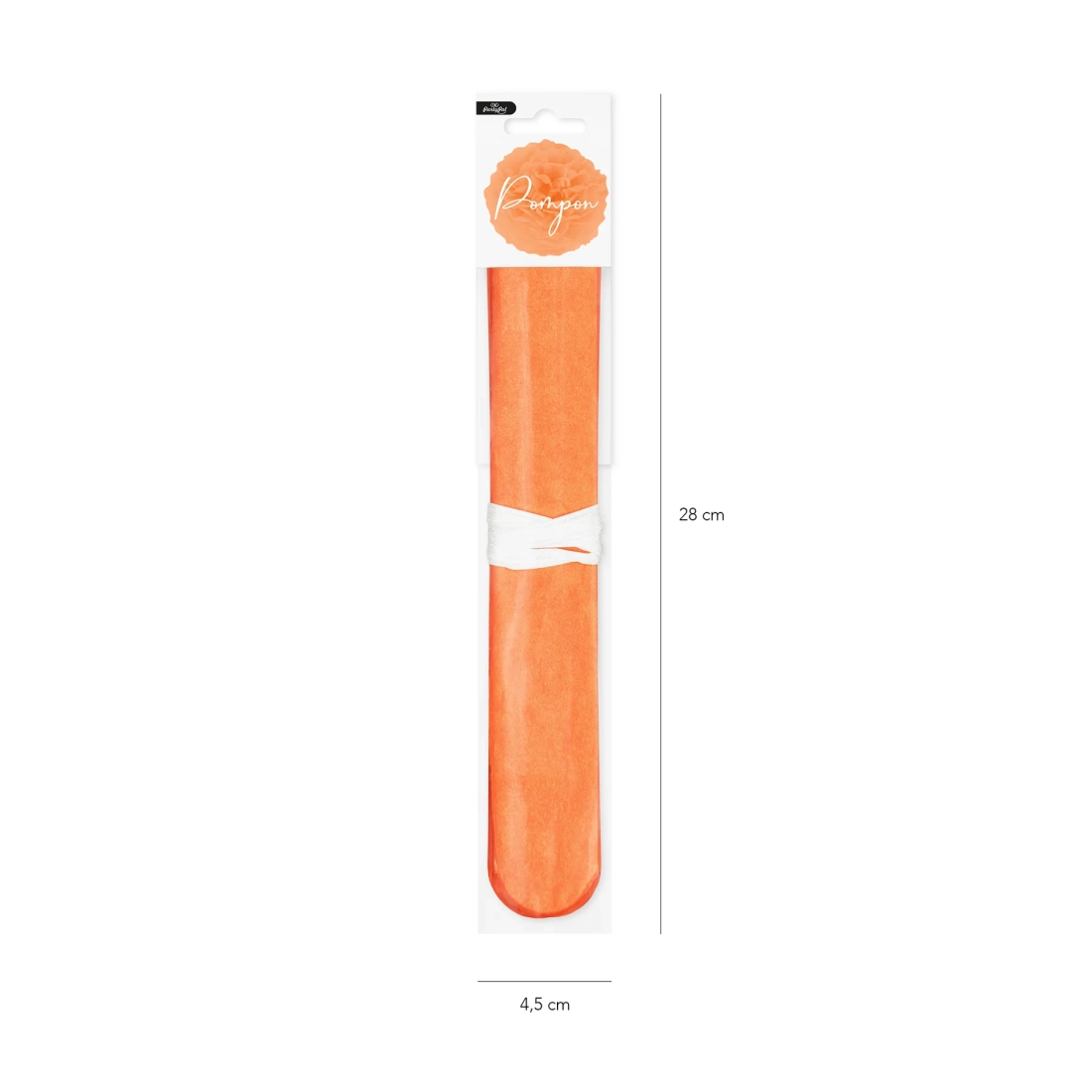 Pompom din hârtie – portocaliu, 25 cm