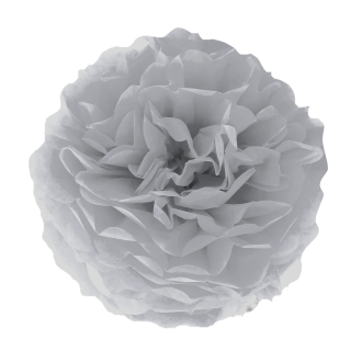 Papirnati pompon – siv 35 cm