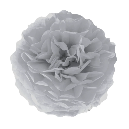 Pompom din hârtie - gri 35 cm