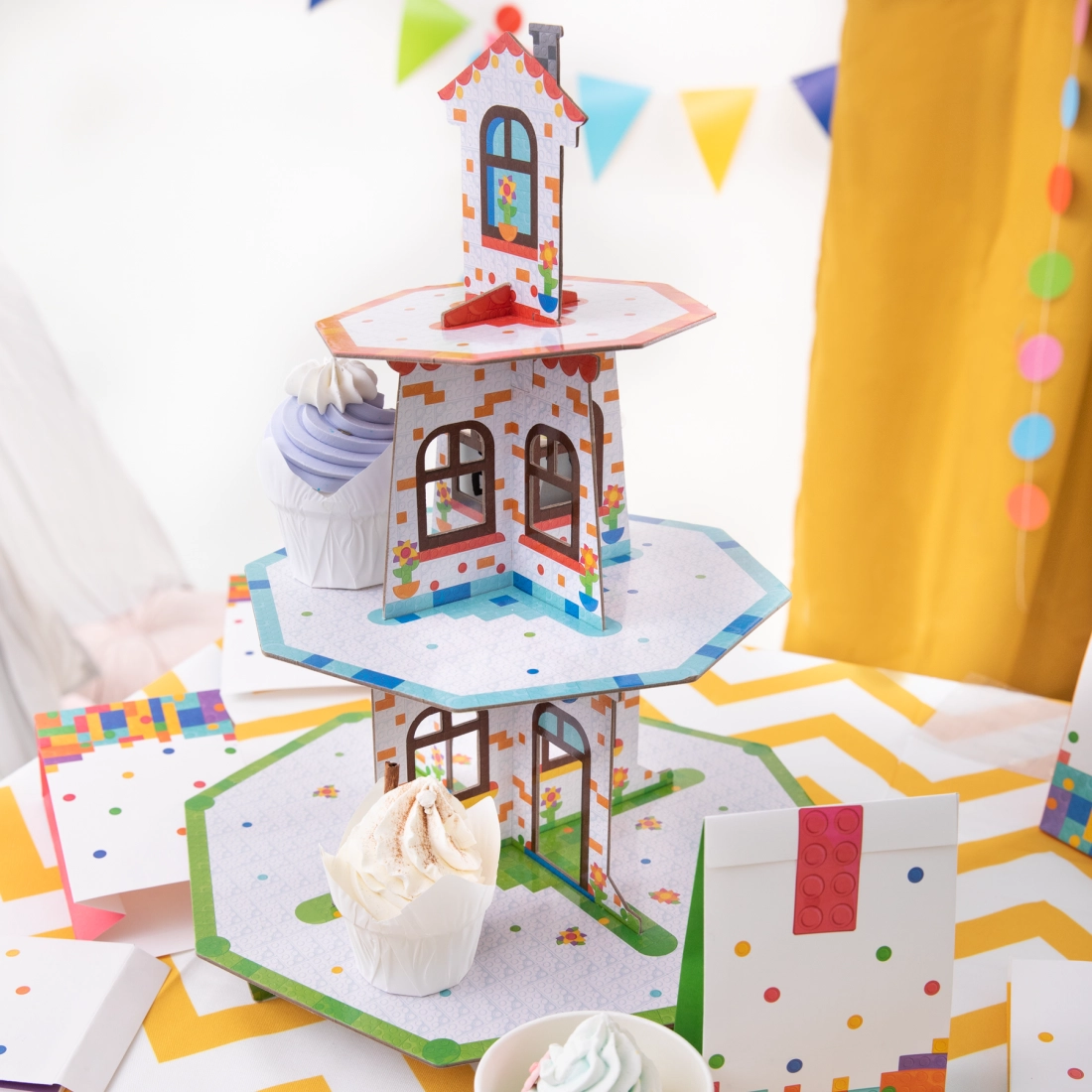 Papír torta-, cupcake- és muffinállvány készlet 34×46 cm