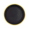 Farfurie din hârtie neagră Classic Gold 18 cm, 6 buc.