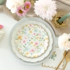 Farfurie din hârtie cu motiv de flori de câmp, 18 cm, 6 buc.