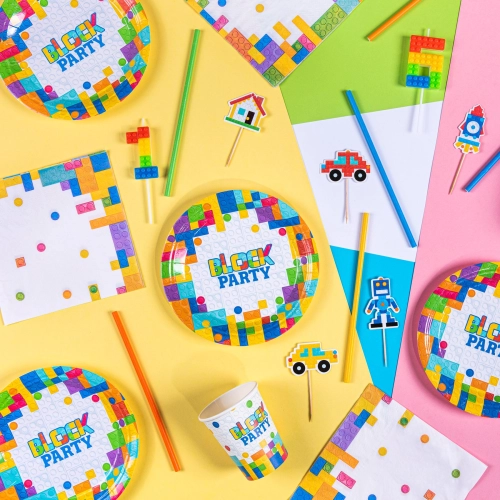 Farfurii din hârtie Construction 18 cm, 6 buc.